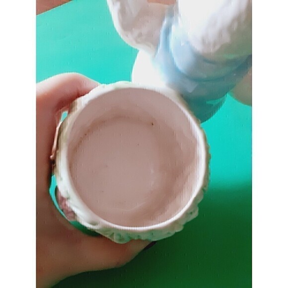 VTG Easter Planter Bunny Rabbit NEW HOLLAND FLORAL Ceramic 7" Flower Vase Decor - Picture 8 of 11